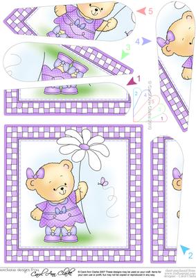 Rosie's Flower Quick Card with Fan Pyramage Topper