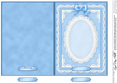 5 x 7 Pearls, Lace and Ribbon Plain Card Base