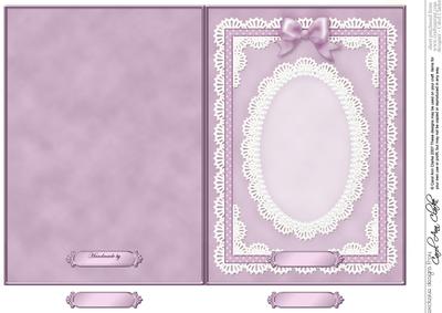 5 x 7 Pearls, Lace and Ribbon Plain Card Base