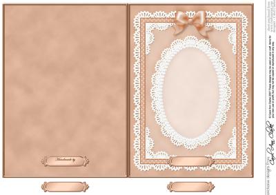 5 x 7 Pearls, Lace and Ribbon Plain Card Base
