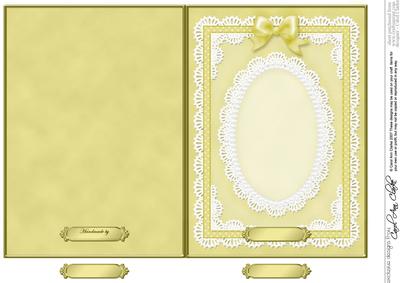 5 x 7 Pearls, Lace and Ribbon Plain Card Base