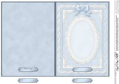5 x 7 Pearls, Lace and Ribbon Plain Card Base