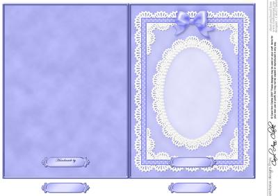 5 x 7 Pearls, Lace and Ribbon Plain Card Base