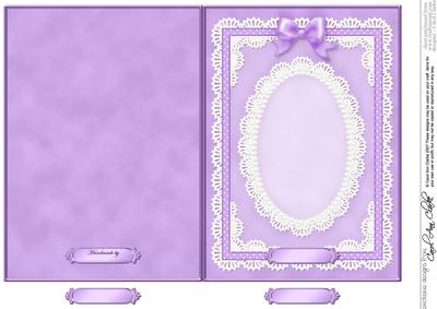 5 x 7 Pearls, Lace and Ribbon Plain Card Base