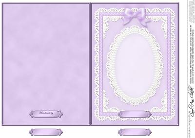 5 x 7 Pearls, Lace and Ribbon Plain Card Base