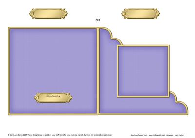 Square Cut and Fold Corner Card Plain Card Base