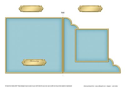 Square Cut and Fold Corner Card Plain Card Base