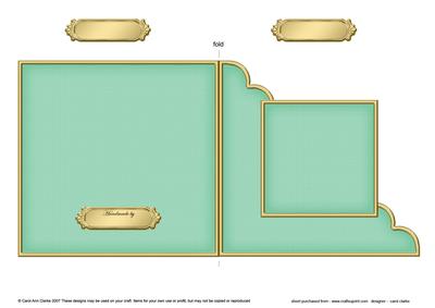 Square Cut and Fold Corner Card Plain Card Base