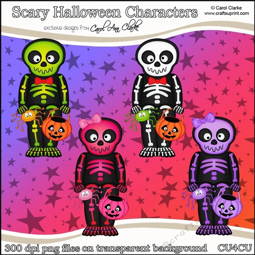 Scary Halloween Skeletons - CU4CU Digital Clip Art Set