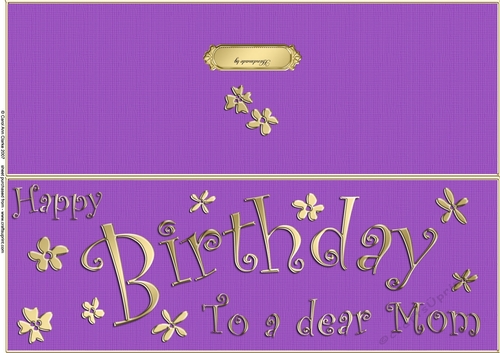 Large DL Birthday Mom quick Cut and Fold Card 