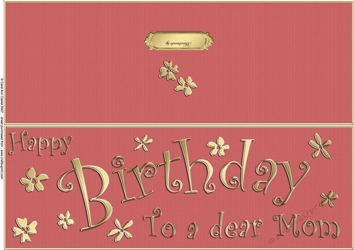 Large DL Birthday Mom quick Cut and Fold Card 