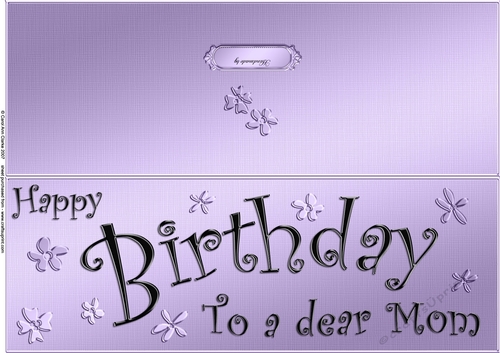 Large DL Birthday Mom quick Cut and Fold Card 
