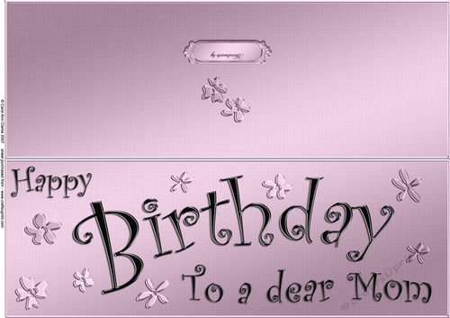 Large DL Birthday Mom quick Cut and Fold Card 