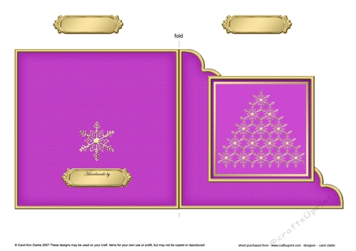 Christmas Snowflake Tree - Cut and Fold Corner Card 