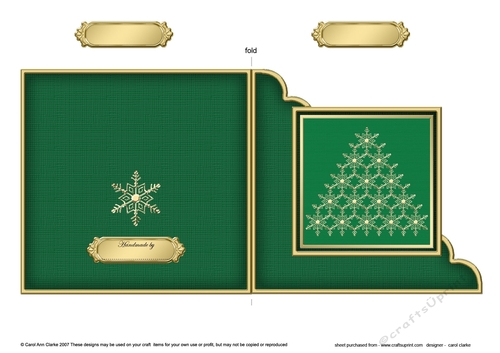 Christmas Snowflake Tree - Cut and Fold Corner Card 