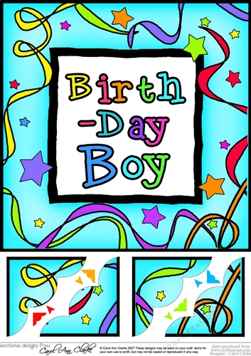 Birthday Boy - 8 x 8 Scalloped Corner Topper 
