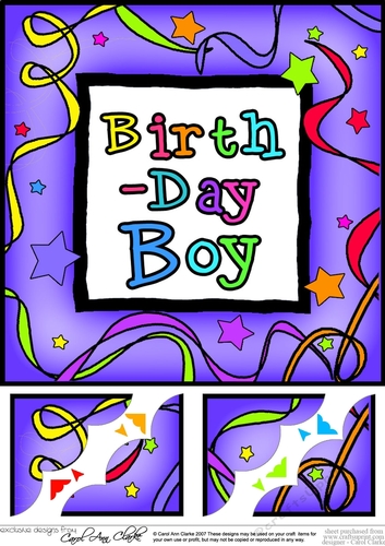 Birthday Boy - 8 x 8 Scalloped Corner Topper 