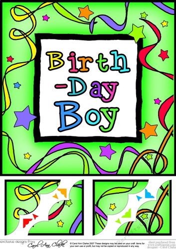 Birthday Boy - 8 x 8 Scalloped Corner Topper 