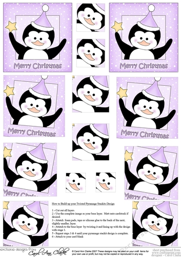 Christmas Penguin - Twisted Pyramage sheet