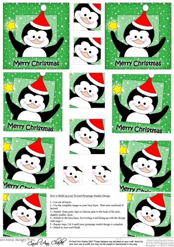 Christmas Penguin - Twisted Pyramage sheet