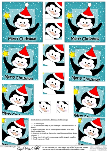 Christmas Penguin - Twisted Pyramage sheet
