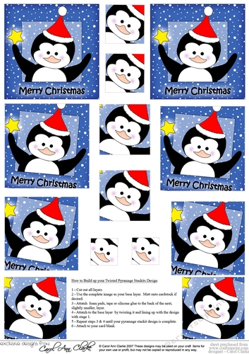 Christmas Penguin - Twisted Pyramage sheet