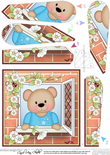 Fan Pyramage Topper - Through the Window - Austin Bear  