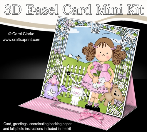 3D Easel Card Mini Kit - Cute Garden Girlz - Zoe