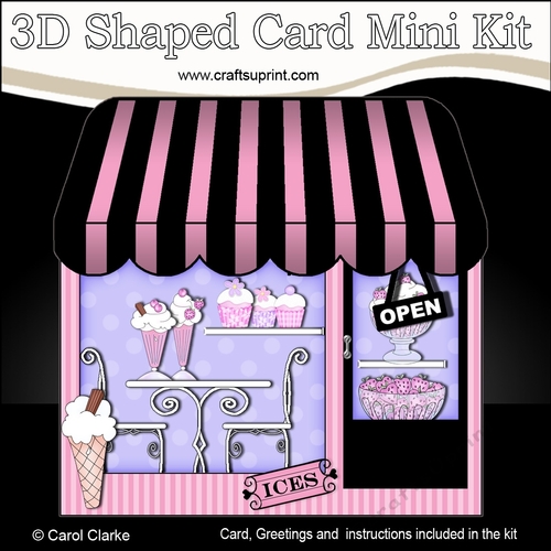 3D Shaped Card Kit - Little Ice Cream Shop