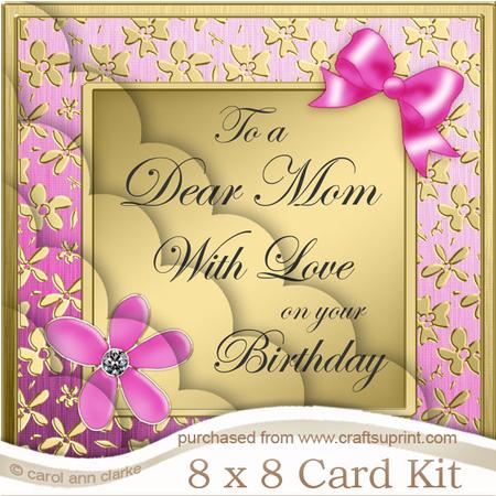 8 x 8 Floral Elegance Mom Birthday Kit with Scalloped Corner