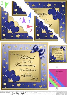 Husband Anniversary Scallop Corner Side Stacker Topper