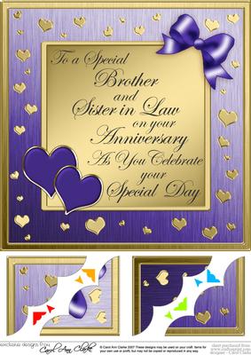 Brother Anniversary 8 x 8 Scalloped Corner Topper