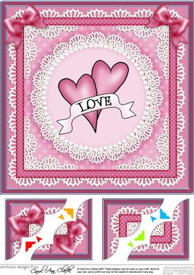 Love Hearts 8 x 8 Scalloped Corner Topper
