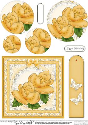 Just Roses Quick Card with Circle Pyramage Topper