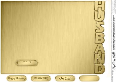 5 x 7 Elegant Metallic Husband Shaped Card
