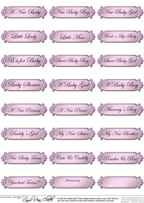 Metallic Baby Greetings Text Plates