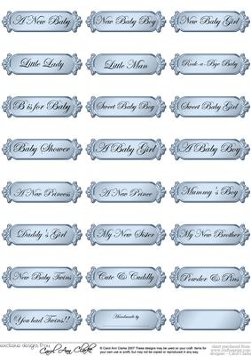 Metallic Baby Greetings Text Plates