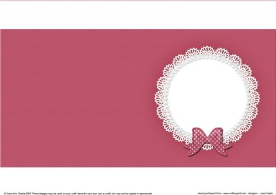 Square Pearls and Lace Card Front or Insert