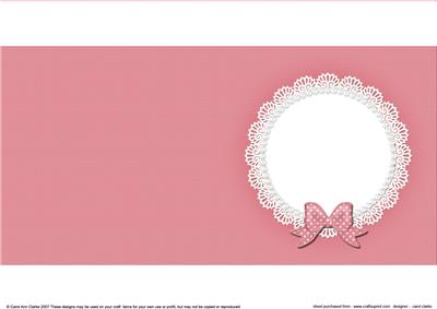 Square Pearls and Lace Card Front or Insert