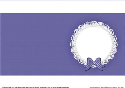 Square Pearls and Lace Card Front or Insert
