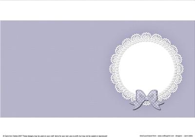 Square Pearls and Lace Card Front or Insert