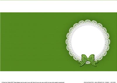 Square Pearls and Lace Card Front or Insert