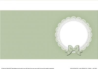 Square Pearls and Lace Card Front or Insert