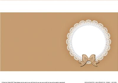 Square Pearls and Lace Card Front or Insert