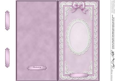 Dl Pearls, Lace and Ribbon Plain Card Base
