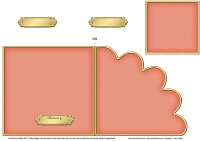 Cut and Fold Shell Corner Card Plain Card Base