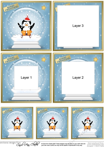 Cute Penguin - Christmas Snowglobe Tunnel Topper