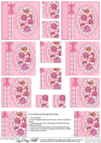 A Touch of Elegance Flowers Pearls and Lace - Pyramage sheet