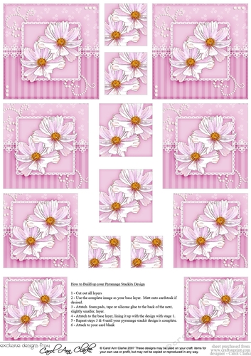 A Touch of Elegance Flowers Pearls and Lace - Pyramage sheet