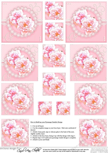 A Touch of Elegance Flowers Pearls and Lace - Pyramage sheet